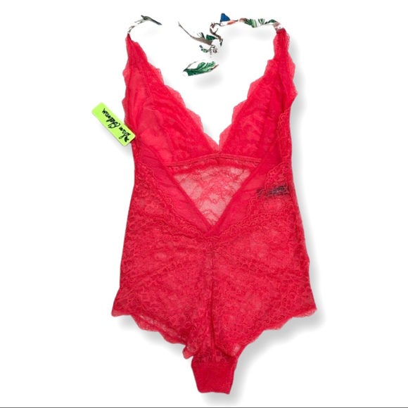 Sam Edelman Geranium Lace Halter Bodysuit Size Sm - Picture 2 of 11